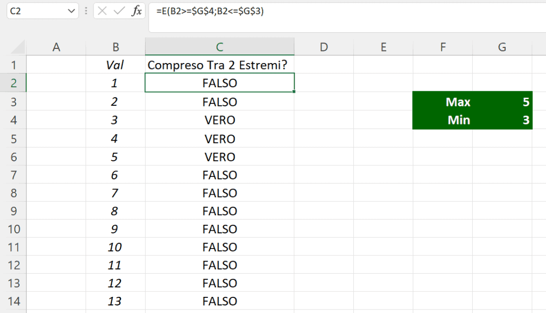 Masterexcelit Funzione Excel Se Compreso Tra 2 O Più Valori 7357