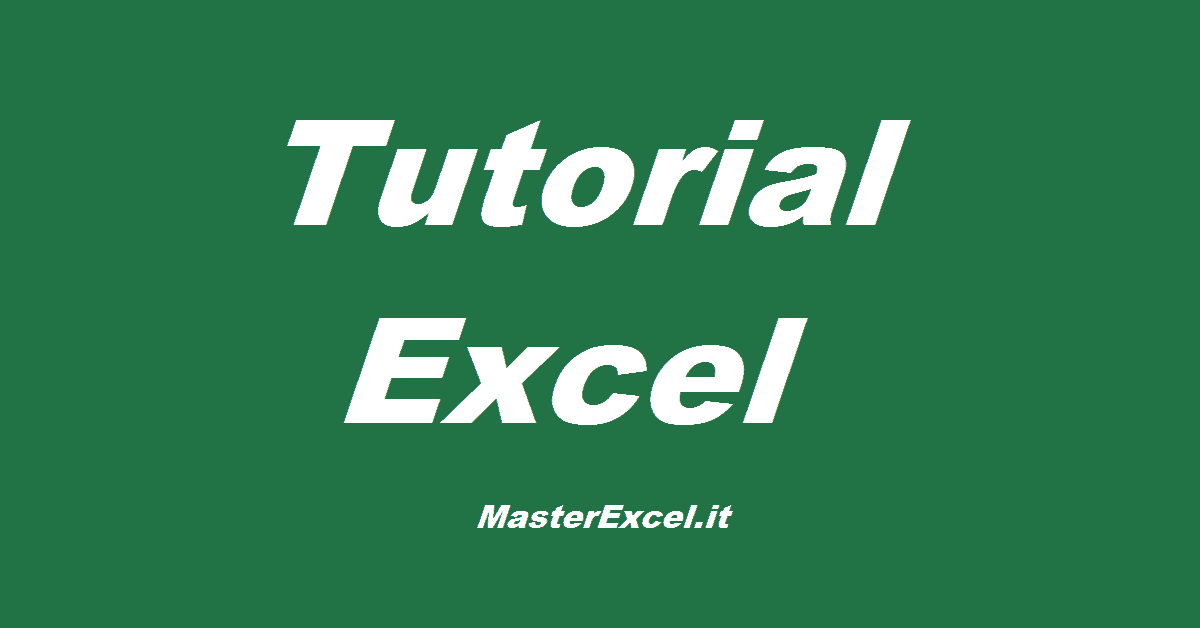 Tutorial Excel Masterexcelit Guarda I Tutorial Gratuitamente 6120